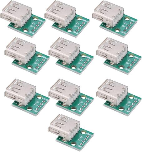 10Pcs USB Type A Female Socket Breakout Board 2.54mm Pitch Adapter Connecto in Saudi Arabia