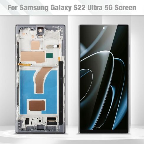 for Samsung Galaxy S22 Ultra 5G Screen Replacement with Frame,Black,Incell in Kuwait