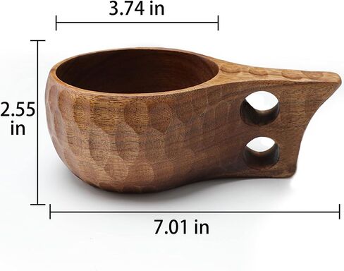 كوب Kuksa الخشبي، كوب قهوة خشبي سعة 12 أونصة للتخييم والمشي لمسافات طويلة والسفر in Kuwait