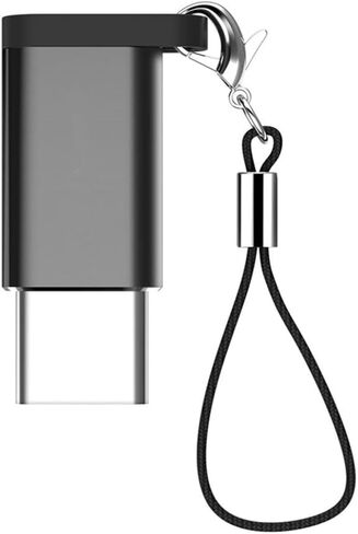USB Type C Adapter Keychain Converter with Reversible Design Black Alloy in Saudi Arabia