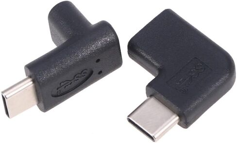 NUOBESTY 2pcs USB Type C Adapter Black Right Angled Male to Female Extender in Saudi Arabia