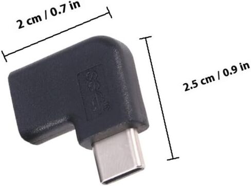 NUOBESTY 2pcs USB Type C Adapter Black Right Angled Male to Female Extender in Saudi Arabia
