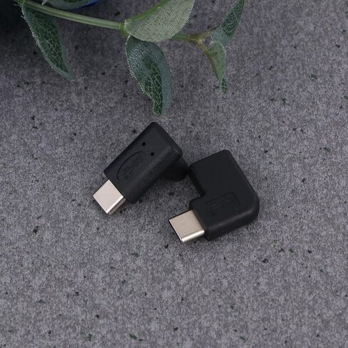 NUOBESTY 2pcs USB Type C Adapter Black Right Angled Male to Female Extender in Saudi Arabia