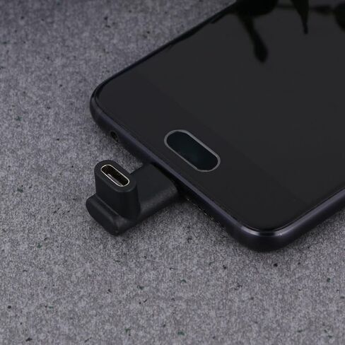 NUOBESTY 2pcs USB Type C Adapter Black Right Angled Male to Female Extender in Saudi Arabia