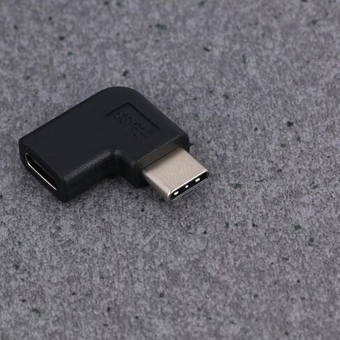 NUOBESTY 2pcs USB Type C Adapter Black Right Angled Male to Female Extender in Saudi Arabia