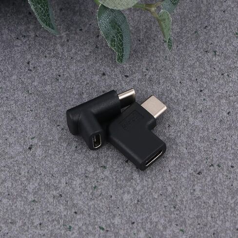 NUOBESTY 2pcs USB Type C Adapter Black Right Angled Male to Female Extender in Saudi Arabia