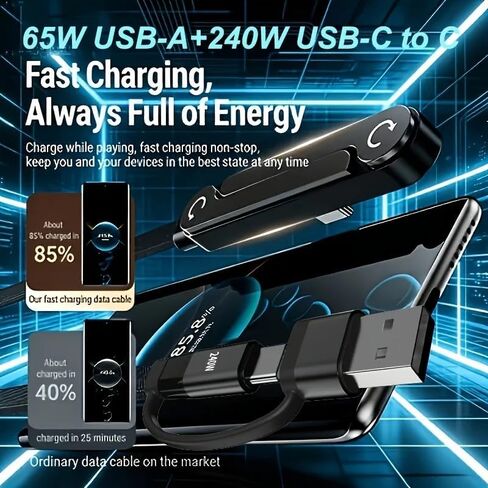 2-in-1 USB Type C to USB-C Cable with Built-in Phone Stand in Saudi Arabia