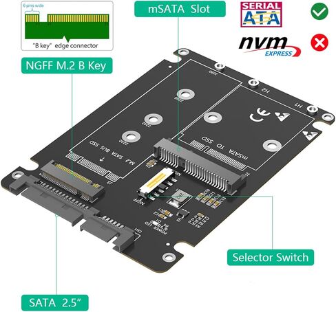 Msata States Disk to SATA3.0 2.5inch Hard Disk Drives Enclosure States Case Adapter Card 6Gps Desktop Expansion Board in Saudi Arabia