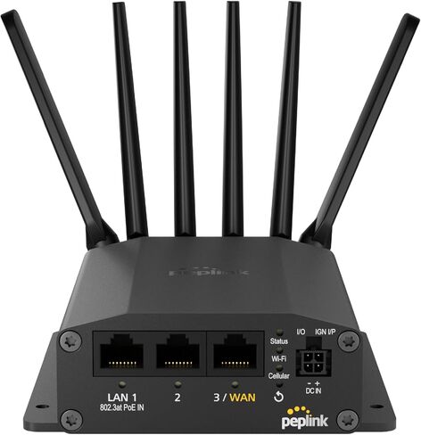 Peplink Cellular Router MAX BR1 Mini - 5G Router 5G/LTE Cellular Modem 3 Ethernet LAN Connections (no WiFi/GPS) Redundant SIM Slots, Built-in eSIM Upgradeable to Dual WAN VPN Capable in Saudi Arabia