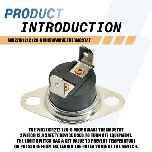 WB27X11212 120-0 Microwave Thermostat Switch Compatible with GE/Hotpoint/Haier Models JVM3160DF1BB / RVM5160DH1BB/ HMV1472B1HS Replacement for WB24X28948 WB27X10854 in Saudi Arabia