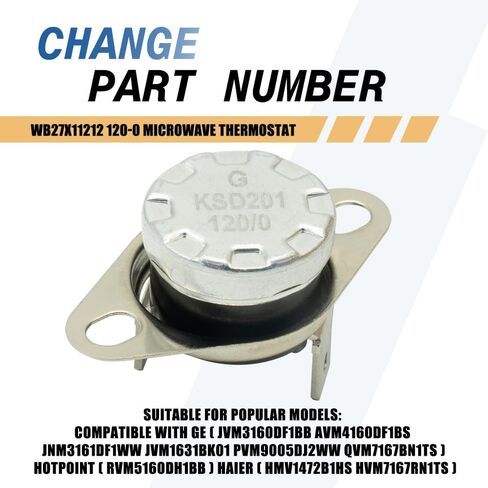 WB27X11212 120-0 Microwave Thermostat Switch Compatible with GE/Hotpoint/Haier Models JVM3160DF1BB / RVM5160DH1BB/ HMV1472B1HS Replacement for WB24X28948 WB27X10854 in Saudi Arabia