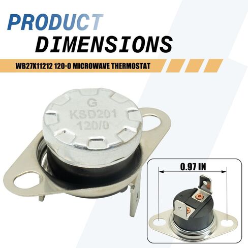 WB27X11212 120-0 Microwave Thermostat Switch Compatible with GE/Hotpoint/Haier Models JVM3160DF1BB / RVM5160DH1BB/ HMV1472B1HS Replacement for WB24X28948 WB27X10854 in Saudi Arabia