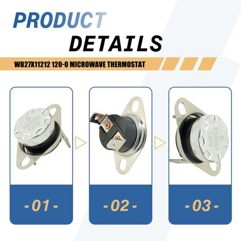 WB27X11212 120-0 Microwave Thermostat Switch Compatible with GE/Hotpoint/Haier Models JVM3160DF1BB / RVM5160DH1BB/ HMV1472B1HS Replacement for WB24X28948 WB27X10854 in Saudi Arabia