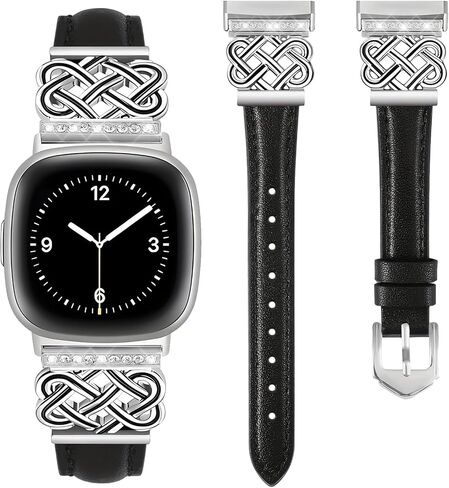 Women Bling Leather Band for Fitbit Versa 4/3, Sense 2/Sense in Saudi Arabia