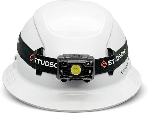 مصباح أمامي قياسي قابل لإعادة الشحن من STUDSON SHK-1 - ضوء عمل LED 150 لومن مع تنشيط مستشعر الحركة، 5 أوضاع إضاءة، شحن USB-C، خوذة خفيفة الوزن متوافقة in Kuwait