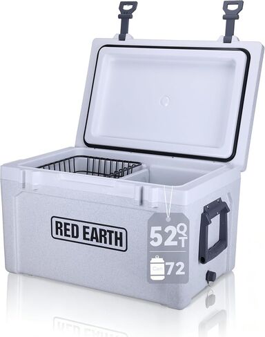 GiNT Ultra-Light 52 Quart Large Hard Cooler Insulated Portable Ice Chest Box with Basket & Divider, Up to 5-Day Ice Retention, for Beach, Boats, BBQ, Camping, Picnic, Road Trips & Travel,Fishing in Saudi Arabia