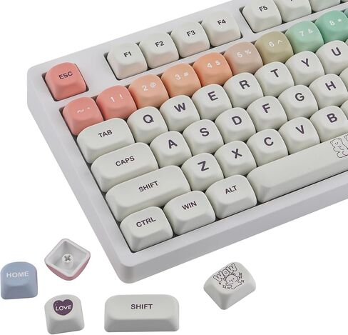 Sunzit MOA Keycaps,131 Keys Cute PBT Purple Bear Custom Keycaps in Kuwait
