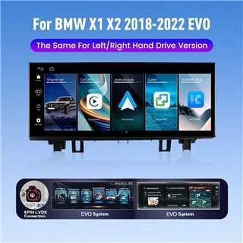 لسيارة BMW X1 / X2 2018-2022(EVO) 12.3 بوصة QLED ستيريو للسيارة بشاشة لمس CarPlay أندرويد ملاحة تلقائية ستيريو راديو GPS ، إذا كان ذلك ممكنًا in Kuwait