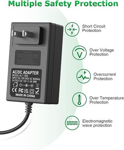 12V 3A Power Supply AC Adapter AC 100V-240V to DC 12Volt 3amp Power Cord in Saudi Arabia