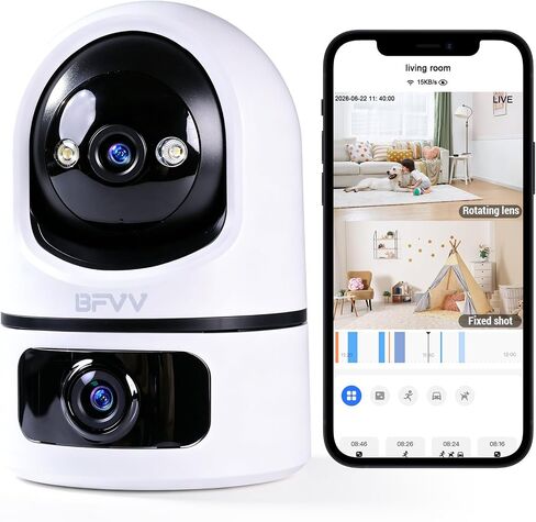 6MP Dual Lens Indoor Security Camera, 2.4G/5G WiFi Baby Dog Monitor in Saudi Arabia