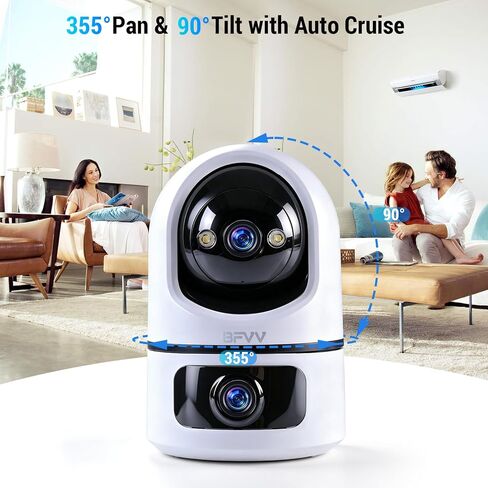 6MP Dual Lens Indoor Security Camera, 2.4G/5G WiFi Baby Dog Monitor in Saudi Arabia
