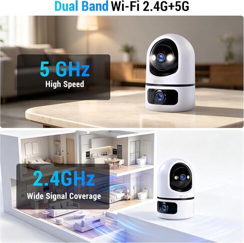 6MP Dual Lens Indoor Security Camera, 2.4G/5G WiFi Baby Dog Monitor in Saudi Arabia