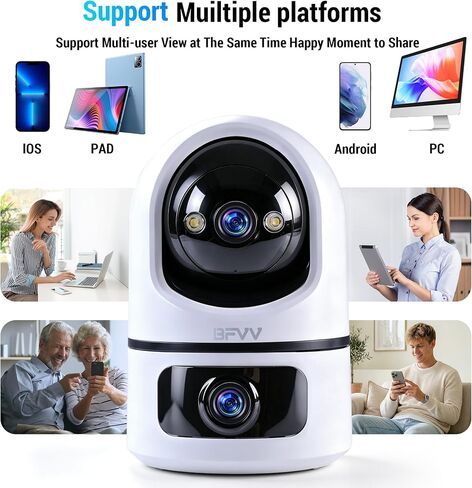 6MP Dual Lens Indoor Security Camera, 2.4G/5G WiFi Baby Dog Monitor in Saudi Arabia