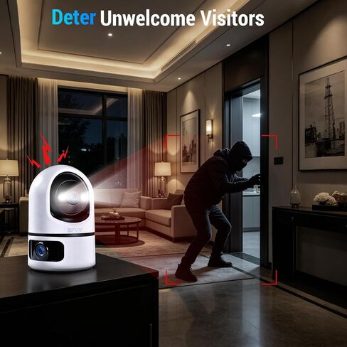 6MP Dual Lens Indoor Security Camera, 2.4G/5G WiFi Baby Dog Monitor in Saudi Arabia