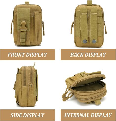 Tactical Molle Admin Pouch, Utility EDC Tool Pouch Small Phone Bag Double Capacity Mini Tactical Belt Bag Phone Holder Waist Pack for Outdoor Hiking Camping in Saudi Arabia