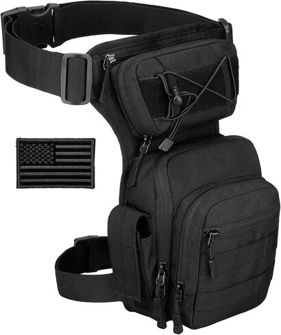 Tactical Drop Leg Bag Military Tool Gear Fanny Thigh Pack Utility Airsoft Motorcycle Cycling Waist Gear Pouch (Patch Included) in Saudi Arabia