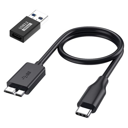 External Hard Drive Cable, 2in1 Super Speed Micro B 3.0 to USB C/A Cable, Compatible with WD,Toshiba,My Passport,Samsung,Seagate,MacBook Pro/Air, for iPad/Tablet, iPhone15 16 17 (1.6FT) in Saudi Arabia