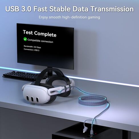 AMVR 16FT VR Link Cable, USB 3.0 Braided with A to C Adapter(Not Charging) in Saudi Arabia