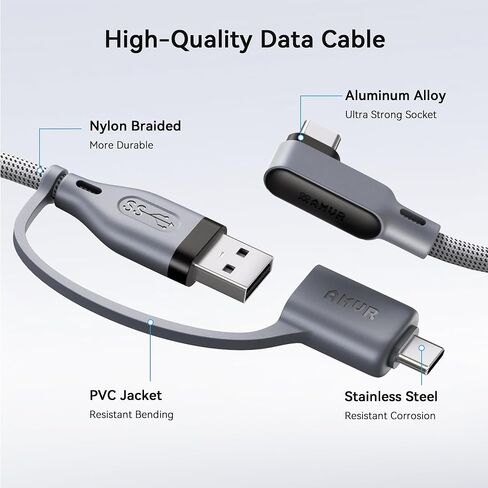 AMVR 16FT VR Link Cable, USB 3.0 Braided with A to C Adapter(Not Charging) in Saudi Arabia