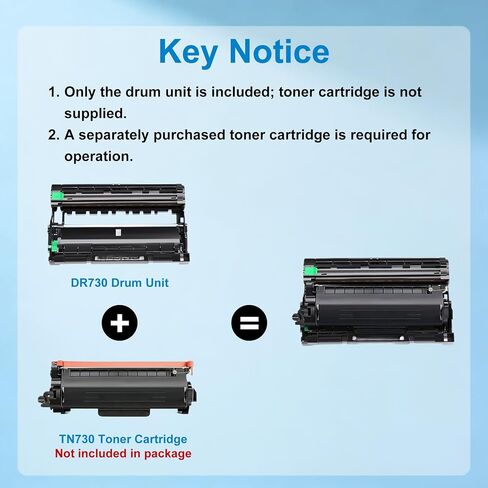 DR730 Drum Unit (Not a Toner) Replacement for Brother DR-730 Drum Unit Compatible With MFC-L2710DW MFC-L2750DW DCP-L2550DW HL-L2350DW HL-L2395DW HL-L2370DW HL-L2390DW MFC-L2690DW Printer (2 pack) in Saudi Arabia