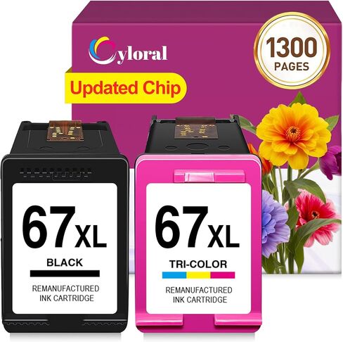 خراطيش حبر 67XL لطابعة HP Ink 67 Deskjet 4258e 4252e 4255e in Kuwait