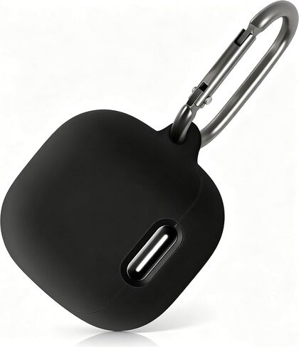 حافظة سيليكون من Geiomoo لجهاز Anker Soundcore Liberty 4 NC، غطاء واقي مزود بحلقة تسلق (أسود) in Kuwait