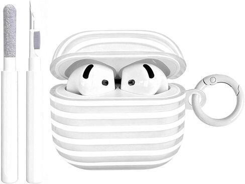 Aircawin for Airpods 4 Case Clear,Cute Cross Stripe Cover for Airpod 4 in Kuwait
