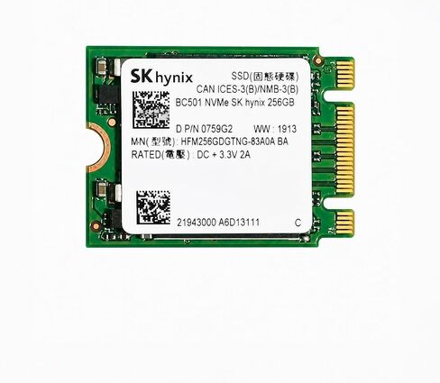 Mavark OEM Hynix 0759G2 256GB M.2 2280 PCIe NVMe محرك الحالة الصلبة الداخلي (SSD) HFM256GDTNG M.2 عامل الشكل، PCIe Gen3 x4، واجهة NVMe، تخزين 256 جيجابايت OEM in Kuwait