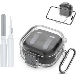 [with Safety Lock] for Samsung Galaxy Buds 4 Pro(2026) /Samsung Galaxy Buds4 (2026) Case Cover, Soft TPU Clear Protective Earbuds Case with Cleaning Kit & Carabiner for Men Women(Clear Purple) in Saudi Arabia