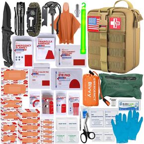 [Upgrade] Survival First Aid Kit Outdoor Molle System with Tactical Gear Set Trauma Kit for Camper Travel Hunting Hiking and Adventures in Saudi Arabia