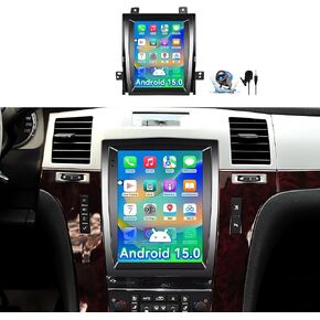 راديو ستيريو للسيارة 4+64G Android 15 متوافق مع Cadillac Escalade/Sailway SLS 2007-2014، شاشة لمس 9.7 بوصة تدعم CarPlay Android Auto اللاسلكي، بلوتوث/FM/GPS/WiFi/SWC/كاميرا احتياطية in Kuwait
