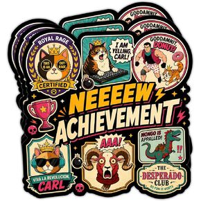 3 Pack New Achievement Sticker Sassy LitRPG Dungeon Crawler Fan Princess Donut Vinyl Decal Waterproof Laptop Water Bottle Car Window Bumper Reader Humor Gift 3 Inch (3 Inch) in Saudi Arabia