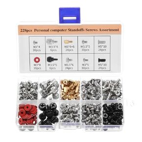 PC Computer Screws 228 Pcs PC Computer Screws Standoffs Set Kit, for Hard Drive Case Motherboard Fan Power Graphics in Saudi Arabia