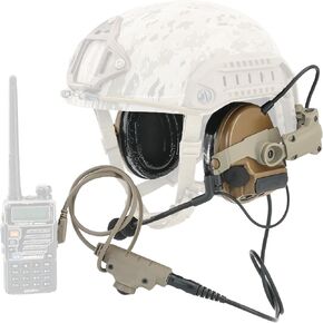 HEARFALCOM Tactical Headset Tactical Helmet ARC Rail Adapter Non-Military Edition Noise Canceling Pickup Shooting Headset with V2 u94 ptt for Hunting Airsoft (CB) in Saudi Arabia