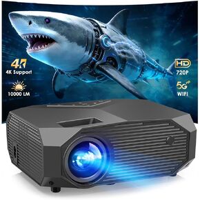 [Compatible with Netflix/High Brightness] Smart Projector with WiFi 6 and Bluetooth 5.3, 4K Outdoor Movie Projector with Prime Video/YouTube, Portable Proyector Compatible with HDMI/USB/iOS/Android in Saudi Arabia