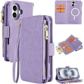 VANAVAGY Detachable Wallet Case for iPhone 16 Plus, Salmon Pink in Saudi Arabia