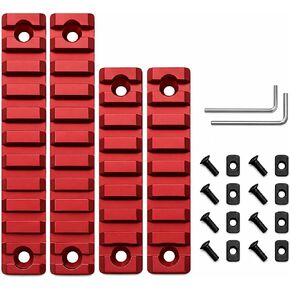 Gotical 2-Pack 11 Slots and 9 Slots MLOK Rail Sections for M Lok Handguard Eleven Slots Rail Picatinny Rail Aluminum and Finish Red in Saudi Arabia