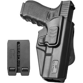 Compatible with Glock 17/19/23/31/32(Gen1-5), G22 (Gen 1-4), G19x/45,Level II Retention with Index Finger Release,Paddle&MOLLE in Saudi Arabia