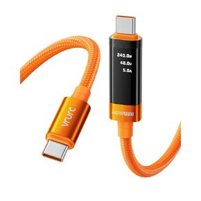 VRURC Ultra 240W Fast Charging USB C Cable with LED Digital Display,3.3ft in Saudi Arabia