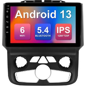 2+32G 9-inch Android 13 Car Stereo for Dodge RAM 2013-2018 IPS Touchscreen Screen Car Radio with Carplay & Android Auto Support Backup Camera GPS FM Navi BT SWC(Auto AC) in Kuwait